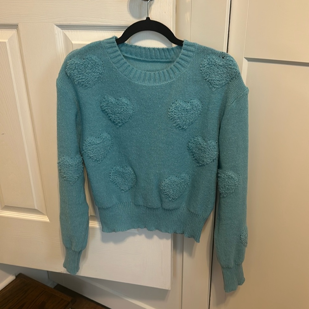Blue Heart Sweater